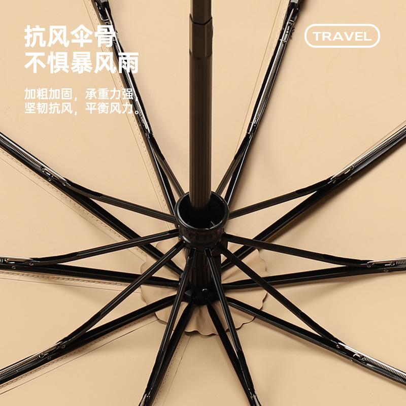 New Three-fold 10-bone Colored Glue Fabric Sunflower Handle Parasol 4 + 2 Forward Definition