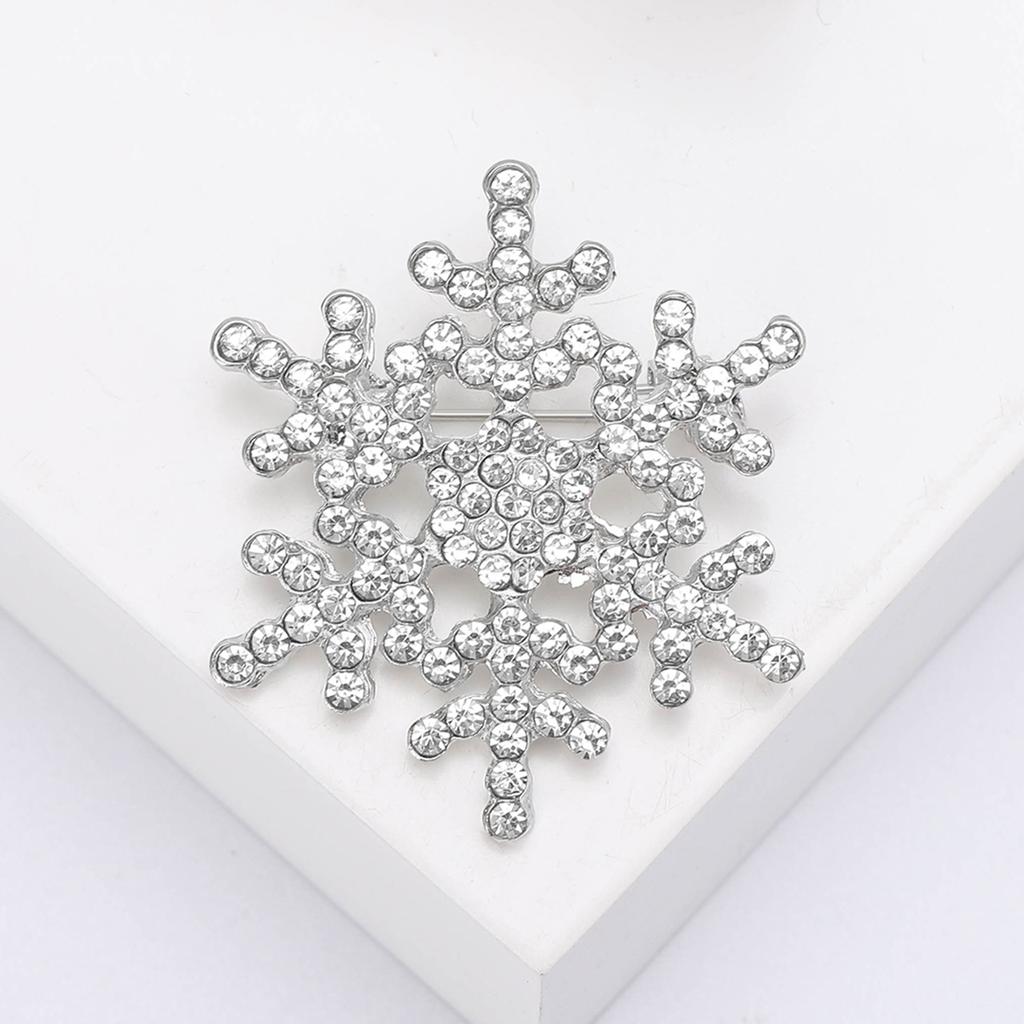 Rhinestone Snowflake Brooches for Women Unisex Christmas Pins Multi-color Available Fashion Jewellery Accessories Gifts