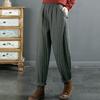 Женские повседневные брюки, эластичные, с высокой талией, свободный крой, утолщенные спортивные брюки с карманами, однотонные повседневные брюки