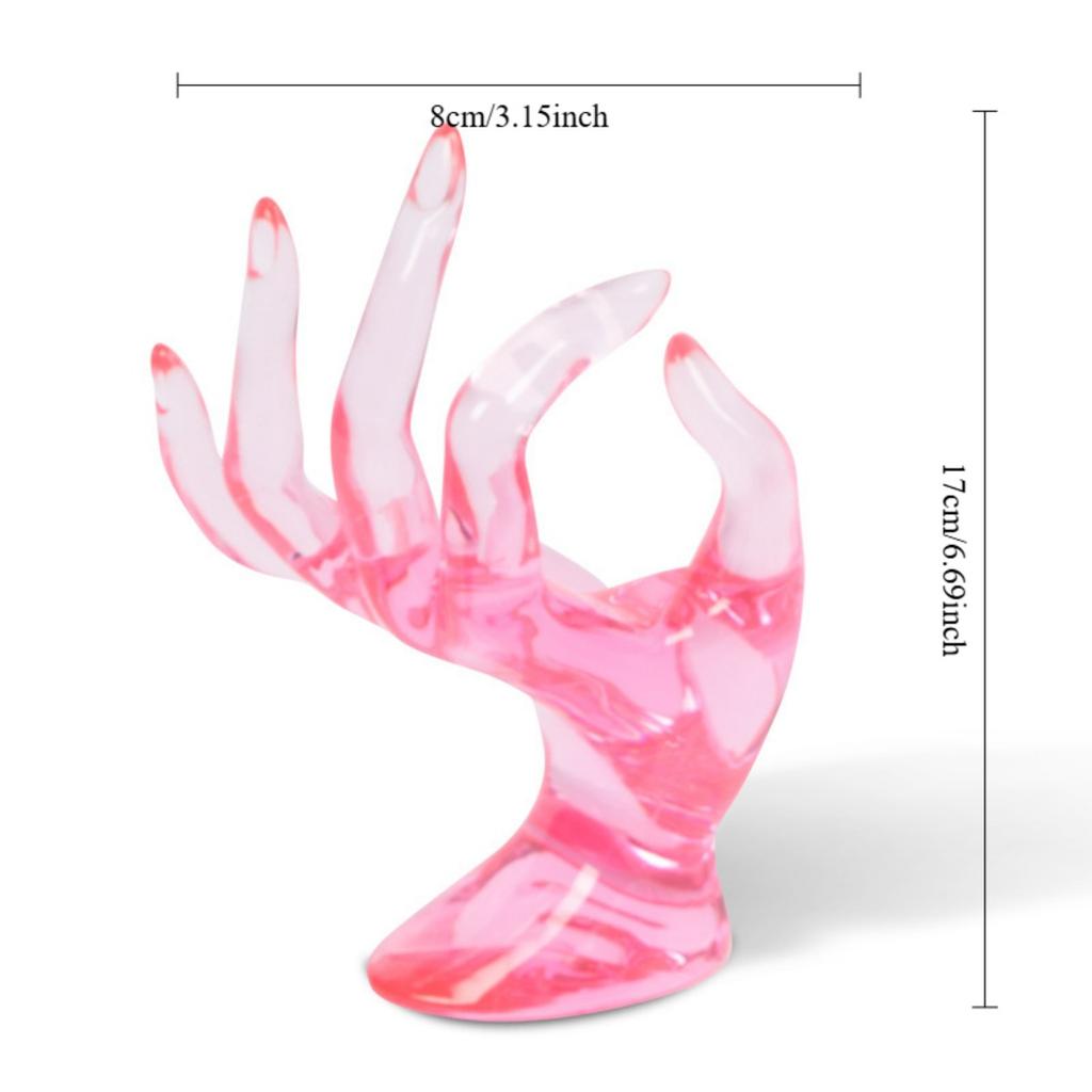 Clear Room Decor Hand Form Ring Holder Jewelry Display Holder, Aesthetic Bracelet Ring Watch Stand Support Holder Preppy Jewelry Holder for Y2k Room