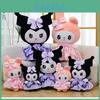 Плюшевая игрушка Sanrio Kuromi Подарок девочке на день рождения В платье с бантом Для детей и коллекционеров