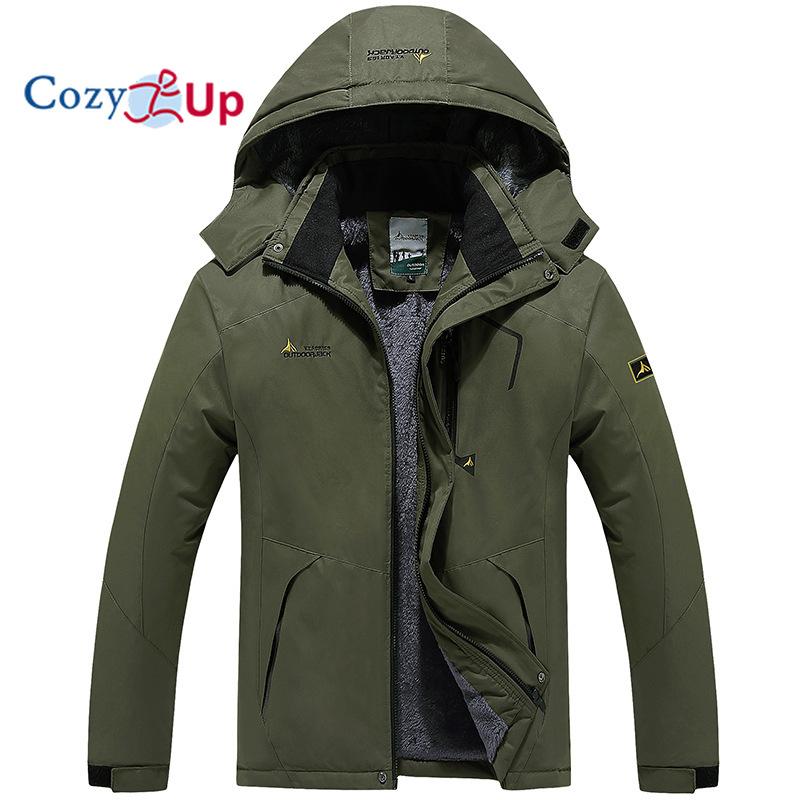 Cozy Up Men's Hooded Oversized Plush and Thick Windproof and Rainproof Warm Jacket