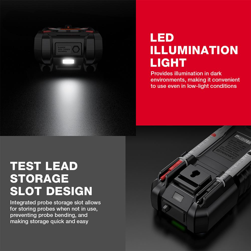 Цифровой мультиметр 6000 отсчетов DC/AC амперметр вольтметр бесконтактный детектор напряжения ЖК-дисплей тестер напряжения тока инструменты электрика
