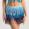 Belly Dance Skirt Layer Tassel Hip Scarf with Sequins Bohemian