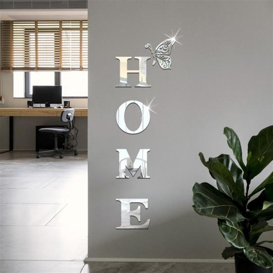 Зеркало Дом Буквы Знаки Акриловые Наклейки На Стены Буквы Светоотражающие Наклейки На Стены Для Гостиной Спальни Кухни