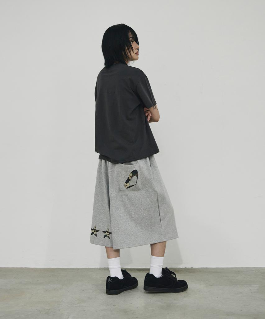 SCALLYWAG White Camo Star Bermuda Sweat Shorts [Grey]