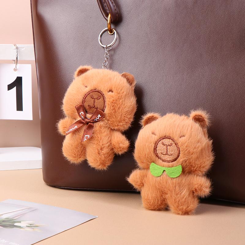 Capibara плюшевый брелок мультфильм Capybara мягкая кукла кулон автомобильный брелок рюкзак сумка Декор детский подарок