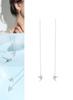 Se756 Yixuan Sparkling Diamond Origami Crane Ear Threader Elegant And Chic Chain Design