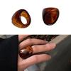 Fashionable Brown Resin Ring Durable Brown Resin Ring Adornment for Young Women Who Embrace Individuality