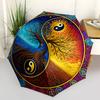 Настенное искусство Yin Yang Древо Жизни ДекорЗонт, Портативный 3-складной компактный зонт для мужчин и женщин Подарок
