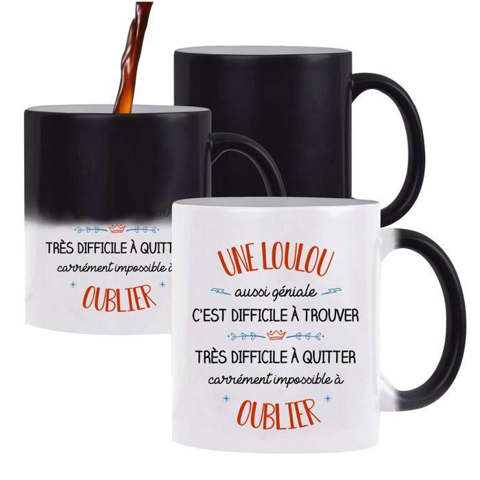 Tote bag - PLANETEE - Tasse Magique Loulou Aussi Géniale - Coton noir - Grande contenance - Imprimé en France