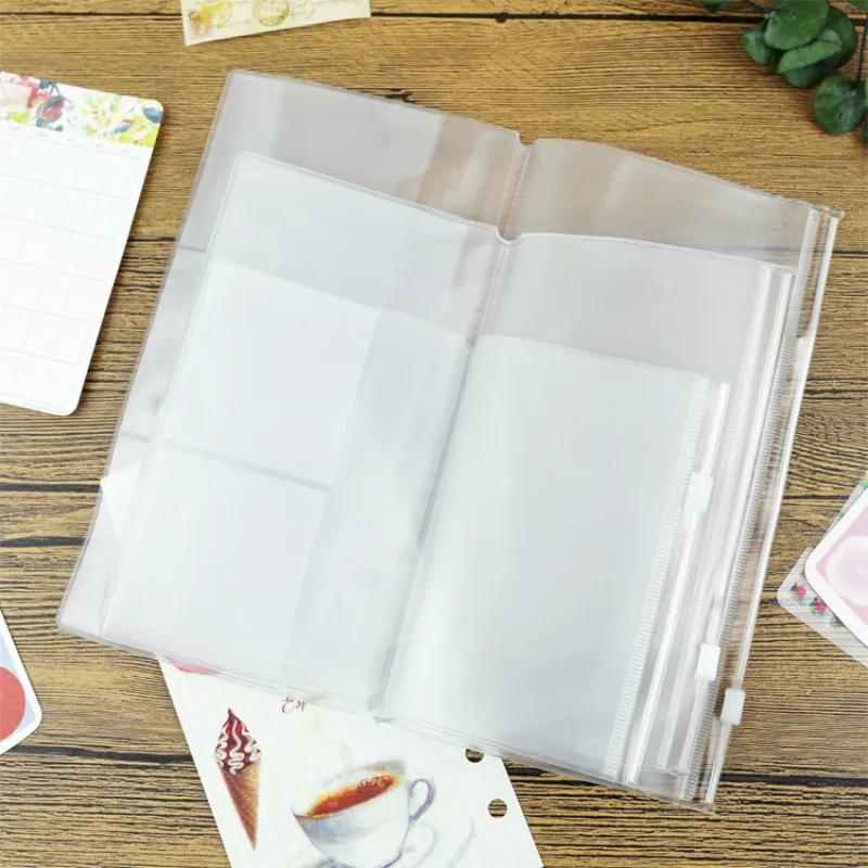 Fromthenon PVC Travelers Notebook Zipper Bag Storage Bag Card Holder Journal Supplies Planner Accessories Cute Stationery