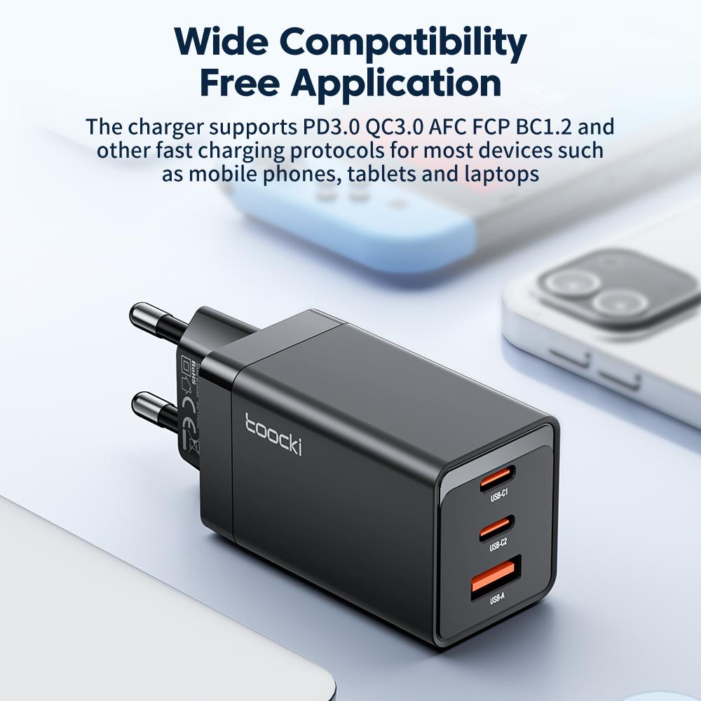 Toocki 65W GaN USB C Charger 67W Quick Charge 4.0 3.0 QC4.0 QC PD 3.0 USB-C Type C Fast USB Charger For iPhone 14 13 Pro MacBook