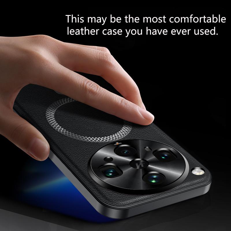 Для чехла Oppo Find X8 Ultra Магнитный Элегантный Кожаный Износостойкий Полностью Закрывающий Объектив Нескользящий Хват Защита Края Чехол