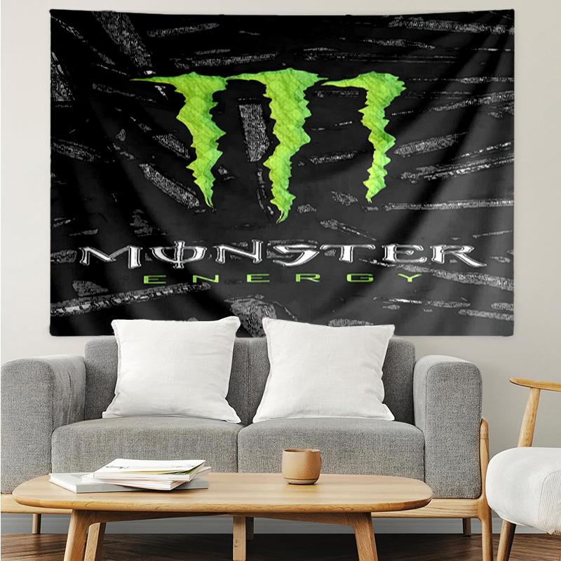 1 шт. Гобелен с изображением Monster Energy, Аксессуары для игровой комнаты, Гобелен для спальни, гостиной, комнаты в общежитии, Настенный декор, Подарок фанату на день рождения