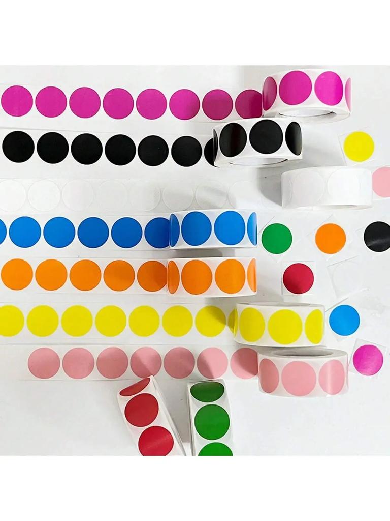 500pcs/1roll Colored Dot Stickers Circle Color Coding Labels 8 Colors Item Marking Colorful Coding Label Sticker for Office Home