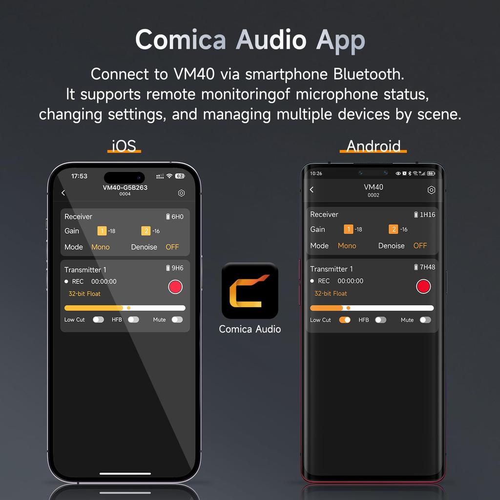 Wireless Microphone Comica VM40 Gun Microphone 32G Internal Super Wireless Wired Dual Mode 200m Transmission Distance USB C Output External Microphone