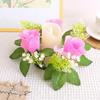 Candle Ring Centerpieces Elegant Ideal Gift Artificial Wreath for Party Home Pink