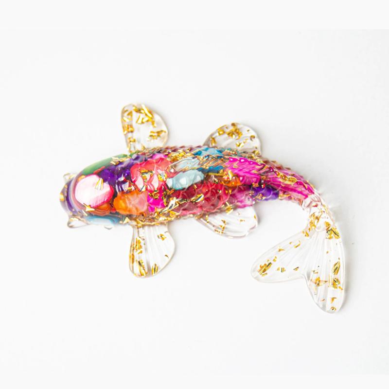 1 шт., новая хрустальная каменная гравийная фигурка рыбы кои, смоляная мини-кварцевая статуэтка карпа, домашний декор, украшение для стола, подарок