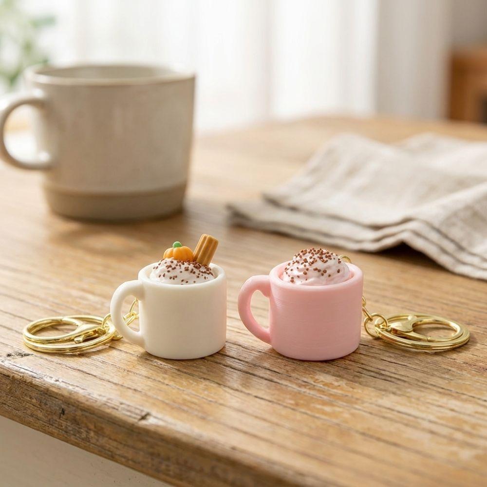 Coffee Cup Artificial Sundae Mug Clicker 3D Printed Mini Cup Fidget Pendant Office Desktop