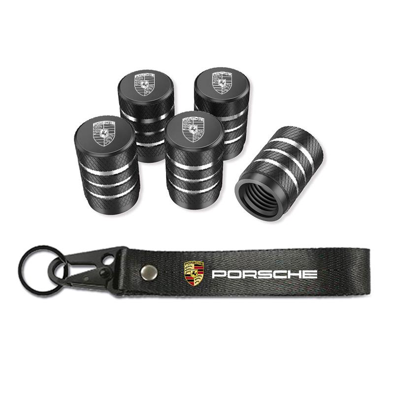 Car Wheel Tire Valve Stem Cover Car Keychain KeyringFor Porsche Panamera Spyder Carrera Macan Boxster Cayman Cayenne 911 970 981 GZ2