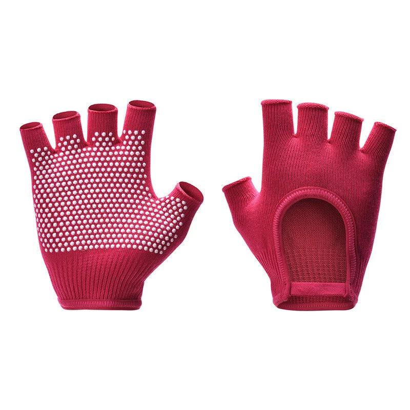 Professional Women's Yoga Pilates Fitness Gloves Hand Grips Non-slip Cotton Warm Sweat-proof for Gym Exercise Training