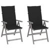 VidaXL Garden Reclining Chairs 2 Pcs with Cushions Acacia Wood