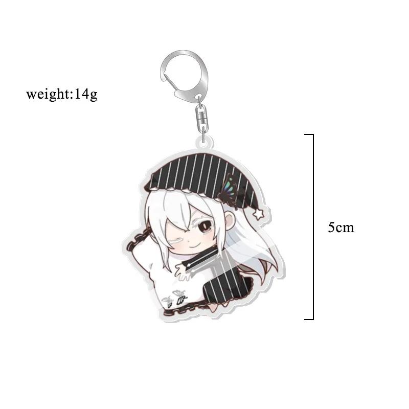 Anime Re:life in a Different World from Zero keychain Kawaii Rem Ram Acrylic Key Chain Cartoon Figures Pendant Cosplay Jewelry