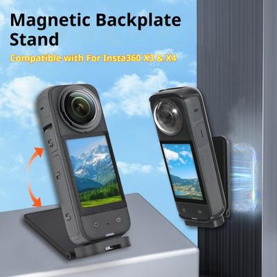 Магнитный держатель-подставка для экшн-камеры для Insta360 X3 X4 X5 Регулируемый магнитный держатель для спортивной камеры с рулевым управлением База-кронштейн с винтом 1/4 для камеры