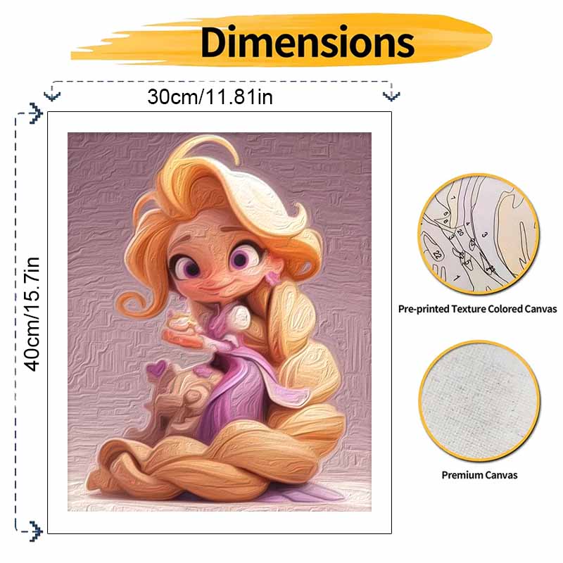 Disney Набор для рисования маслом по номерам «Рапунцель» ручной работы DIY декор для дома подарки, милая блондинка с длинными золотыми волосами арт поделка декор