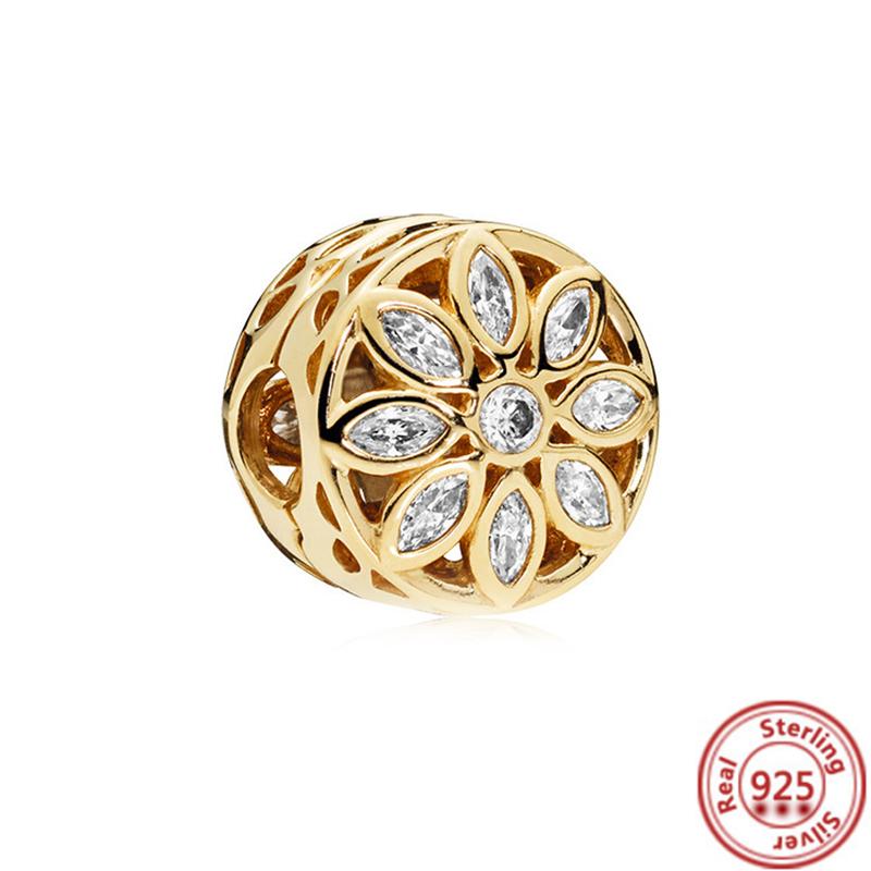 Медь 925 пробы Золотое Сердце Любви Четырехлистный Клевер Ангел Солнце Дерево Перья DIY Бусины Подходят для Оригинального Шарм-браслета Pantaro Мелкий Циркон