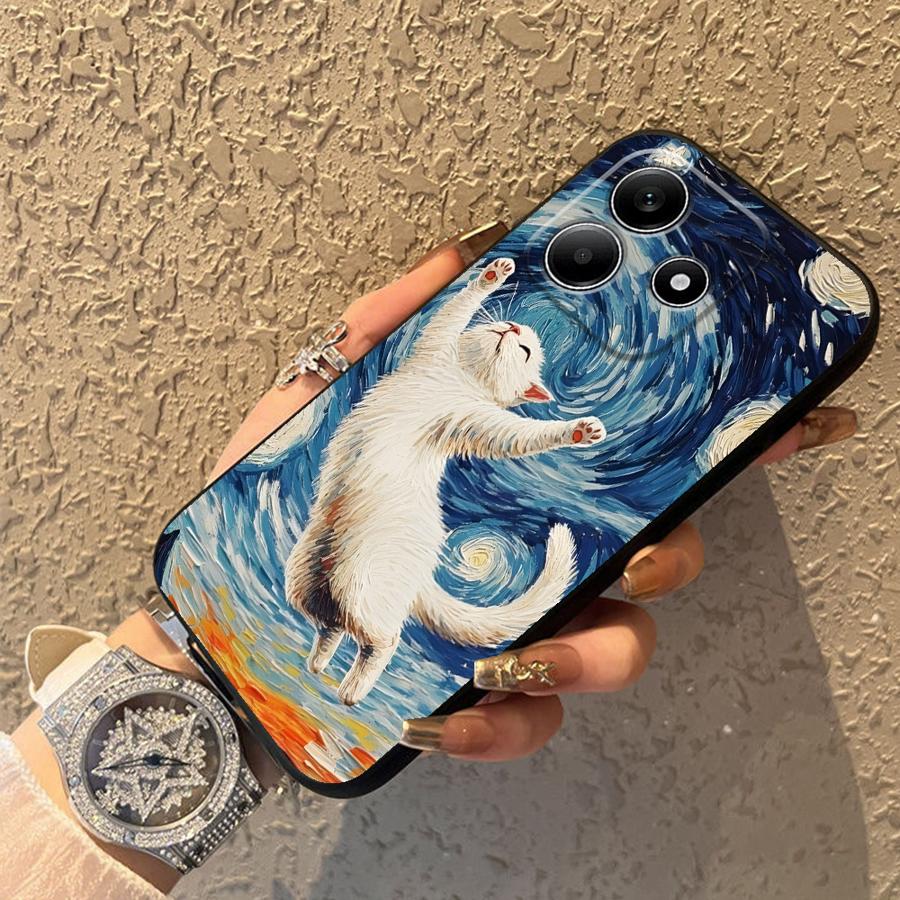 Милый Мультяшный Кот Чехол для Телефона для Xiaomi Redmi Note 14 13 Pro Plus 12C 13C K80 10 12 11 A1 A3 14C A4 A5 9 8 7 A1 A2 K40