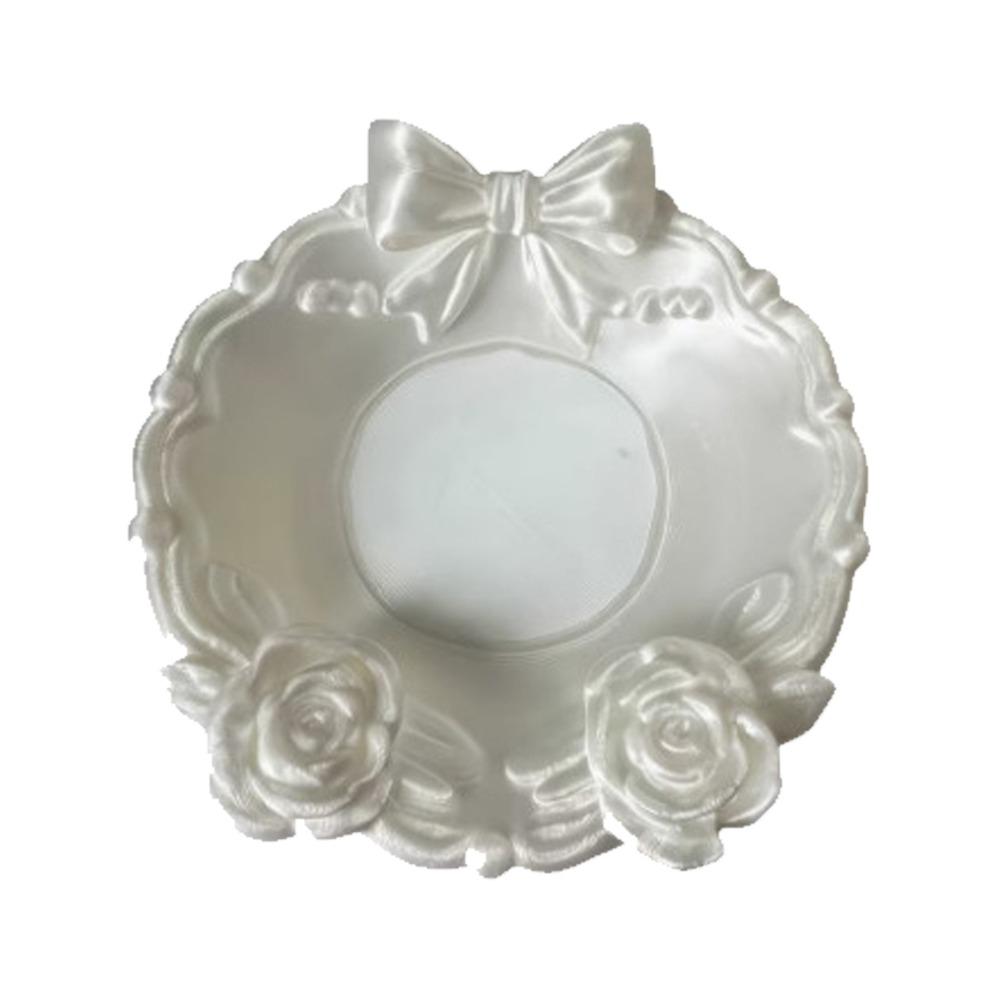 Smooth Surface Bow-Shaped Jewelry Dish Wavy Edge 3D Printed Tray  Desk Office Table