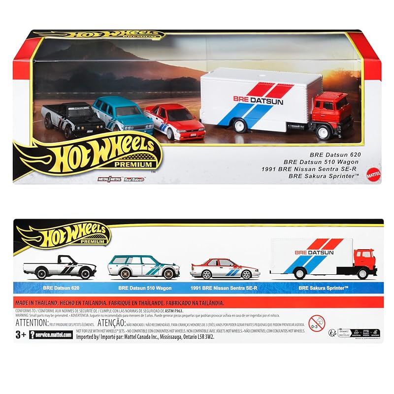 Колеса Hot Wheels) Премиальный коллекционный набор - игрушки BRE datsun, мини-машина, 4 единицы, от 3 лет, HRT52