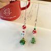 Cute Christmas Tree Snowman Crystal Bead Mobile Phone Pendant Exquisite Bag Hanging Decoration Sweet Versatile Keychain Gifts