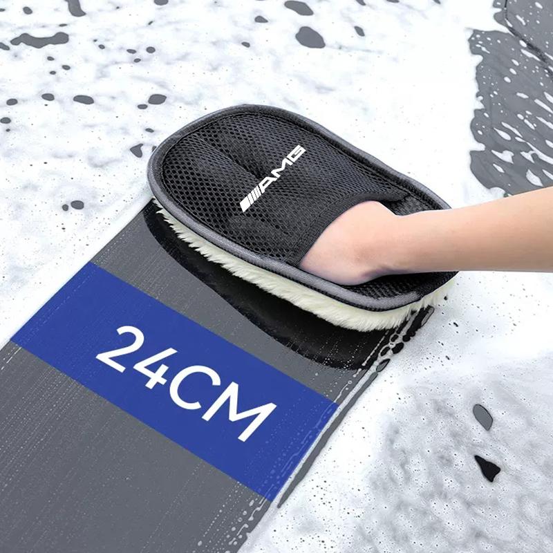 KMLB2 Wool Car Wash Glove Cleaning Tool Auto Accessories For Mercedes Benz AMG W203 W205 W206 W211 W220 W212 W201 GLC W222 GLK W214