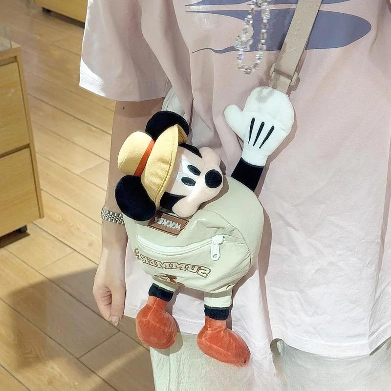 Disney Сумка-кроссбоди с куклой Микки Мультяшный Модный Персональный Креативный Для прогулок Путешествий Сумка-почтальон Подарок для девочек на праздник