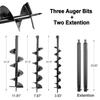 72cc Post Hole Digger 2-Stroke Petrol Gas2 Extension Rods + 3 Auger Drill Bits (4" 8" & 12") for Farm Garden Plant…