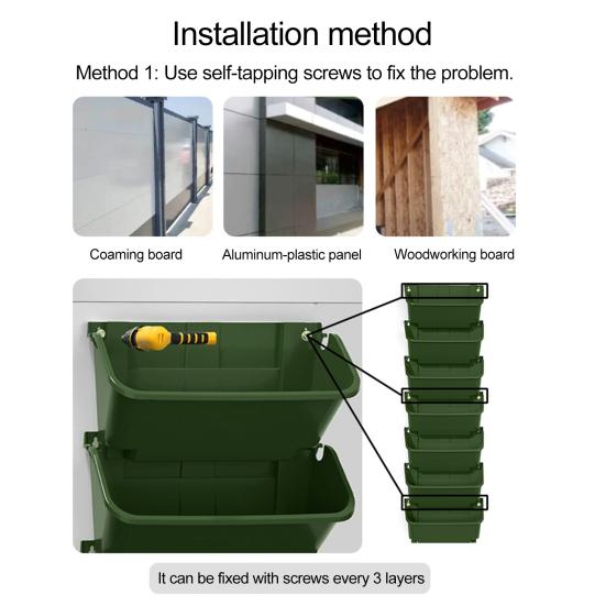 Вертикальный садовый горшок 350 мл, самополивающийся цветочный горшок, подвесной настенный штабелируемый цветочный горшок для трав, цветов, суккулентов
