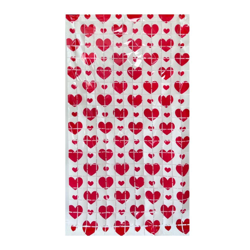 Hanging Valentine's Day Party Backdrop Foldable Streamers Curtains Valentines Day