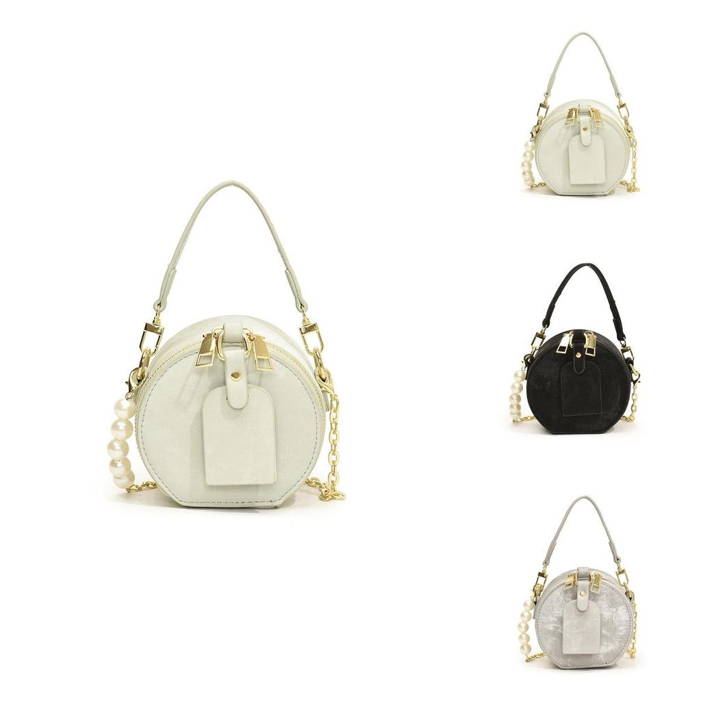 Unisex Pu Mini Circular Bag With Stitching Details For Kids And Toddler Accessories