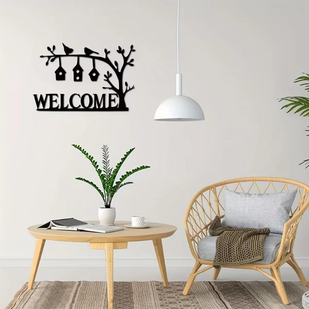 1 шт. Приветственный металлический знак, стильный уличный знак для дома, идеально подходит для входов, идеальный подарок на День матери, элегантный металлический декор для дома