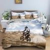 Motocross King Queen Bedding Set For Boys Adults Off-road Race Motorcycle Duvet Cover Dirt Bike Rider Polyester Comforter Cover