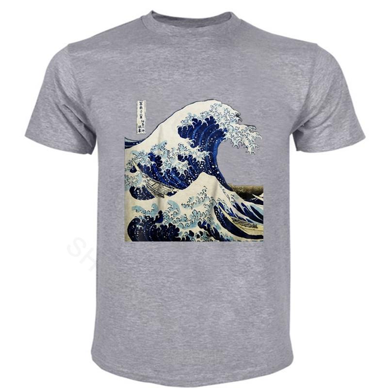 Kanagawa Japanese The Great Wave summer O-neck T Shirt Vintage Graphic shubuzhi brand men cotton t-shirt drop shipping