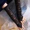 Wedding Party Women Elbow Silky Women Gloves Thin Gloves Fingerless Mitten Long Lace Gloves