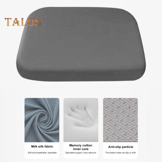 Подушка для сиденья из пеноматериала с эффектом памяти и завязками, медленный отскок, нескользящий моющийся чехол Fours Seasons, эластичный квадратный коврик для сидения в автомобиль, домашний офис