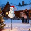 Christmas Garden Stakes LED Lighted Festival Signs Santa Holding Lantern Design Christmas Snowmen Decorations for Garden Yard