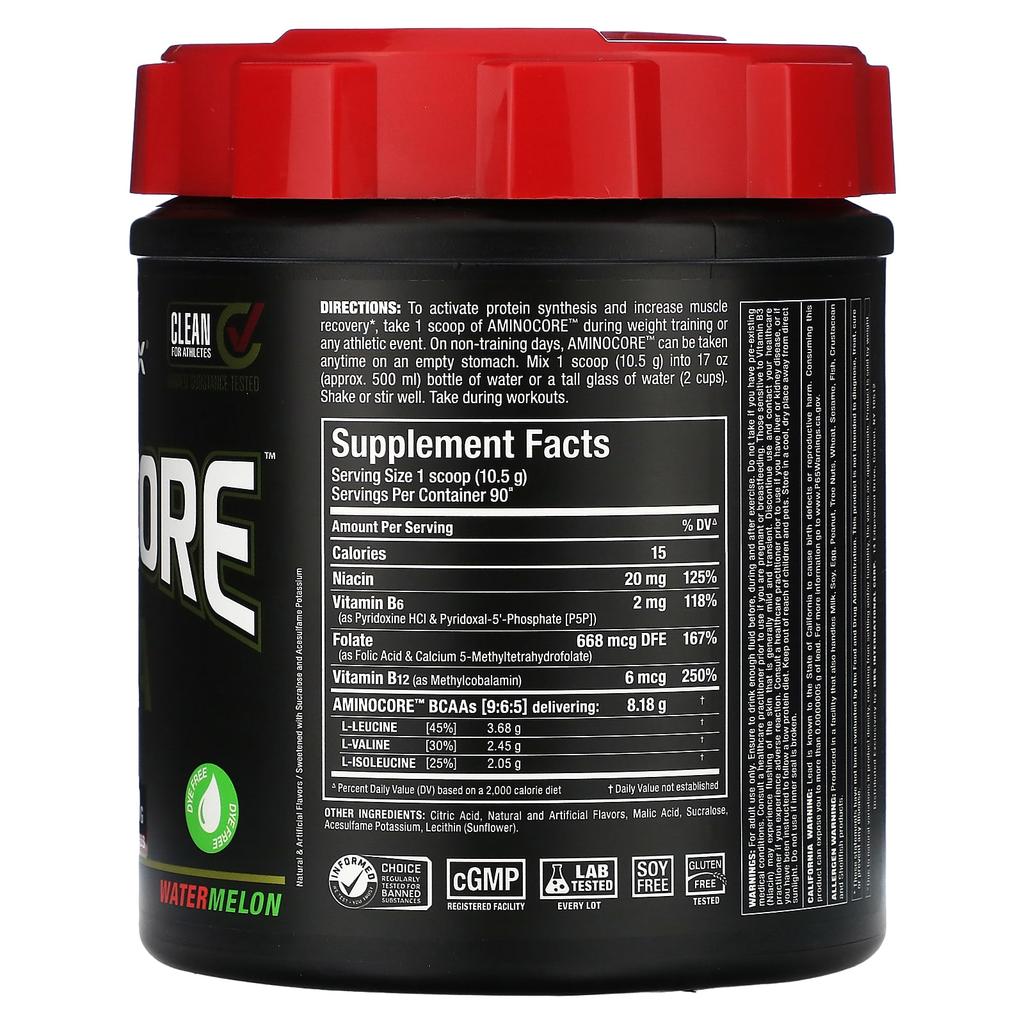 Aminocore Bcaa, Watermelon Flavor, 945G(2.1Lb)