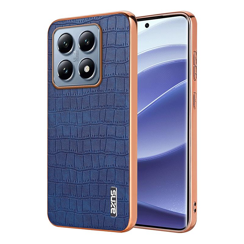 Чехол из искусственной кожи с крокодиловым узором для Xiaomi Mi 14T Pro 14T, противоударный, с мягким покрытием, с рамкой-бампером, с 3D-текстурой