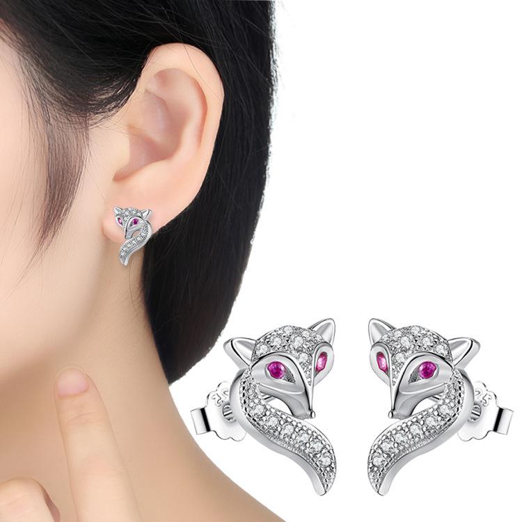 Fashionable Imitation Pure Fox Small Earrings Fashionable Jewelry Women's Jewelry